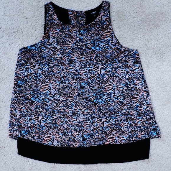 PREMISE STUDIO Women's Large Top Sleeveless Blouse 2 Layers - Picture 1 of 7